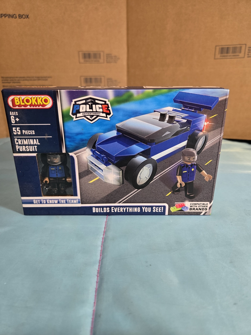 Okko Blue Police Criminal Pursuit Building Set with Minifigure